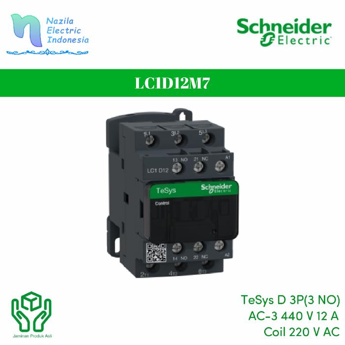 Gambar Schneider Contactor LC1D12-M7 LC1D12M7 12A 3P 220V Original dari Nazila Electric Indonesia undefined Tokopedia