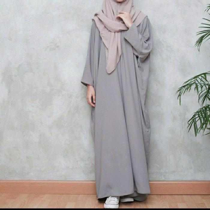 Gambar Abaya hitam polos - Abu-abu, XL dari Margamulya olshop undefined Tokopedia