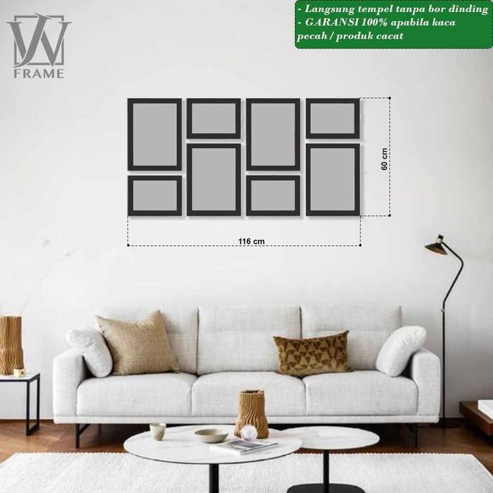 Gambar PHOTO PICTURE WALL FRAME SET OF 8 PCS - Frame Saja, Hitam dari Waliyan Jaya undefined Tokopedia