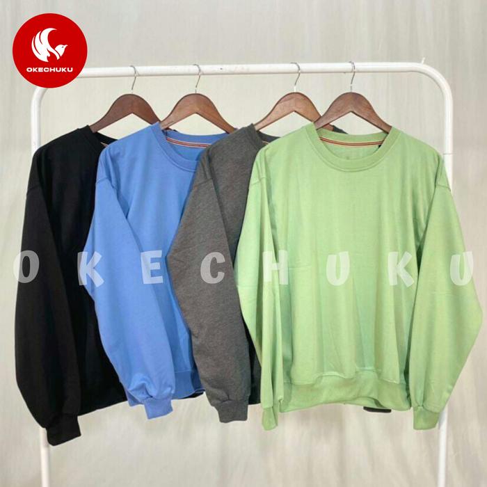 Gambar Okechuku FIDEL Crewneck Polos Pullover Sweater Oversize Switer Sweter - Hitam, XL dari Okechuku undefined Tokopedia