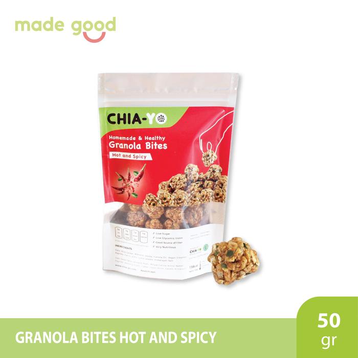 Gambar Chia-Yo: Chiayo Granola Bites Dark Chocolate / Hot Spicy Healthy - Hot Spicy dari Madegood Market undefined Tokopedia
