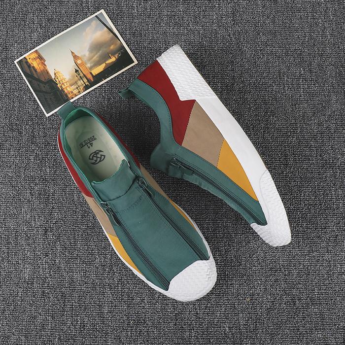 Gambar Sneaker Pria Casual Ritsleting Slop Sepatu Ringa Karet Kuliah 158 - Hijau, 40 dari Prelesty_Real undefined Tokopedia