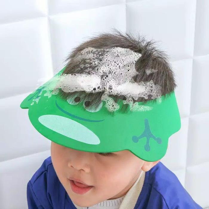 Gambar Baby Shower Cap Topi Mandi Anak Bayi / Topi Keramas Anak Bayi Motif - Hijau dari Sumo Babyy undefined Tokopedia