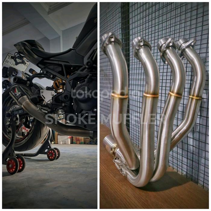 Gambar header leher pipa knalpot Kawasaki z900 PNP Austin racing original - titan  dari Smoke Muffler undefined Tokopedia