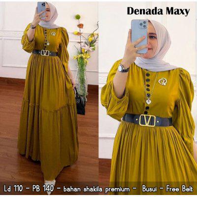 Gambar Baju Gamis Wanita Muslim Denada Maxy Shakila Polos Cantik Modis Modern dari EVLYN OLSHOP undefined 3 Tokopedia