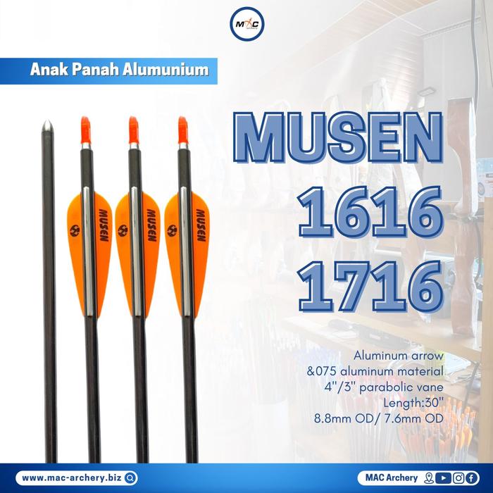 Gambar ARROW ALUMUNIUM MUSEN / ANAK PANAH MUSEN ALUMUNIUM 12 PCS - 1616 Silver dari MAC Archery undefined Tokopedia