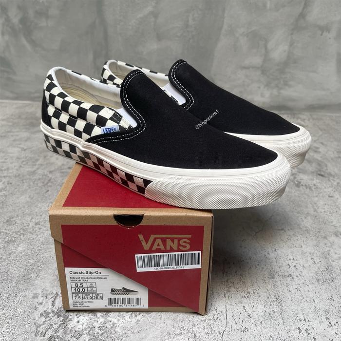 Gambar Vans Slip On Sidewall Checkerboard Black White Original -Vans Sidewall dari bingostore1 undefined Tokopedia