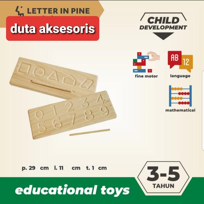 Gambar LETTERINPINE Tracing Board Number Mainan Kayu Wooden Toy Edukasi dari toko Duta aksesoris undefined Tokopedia