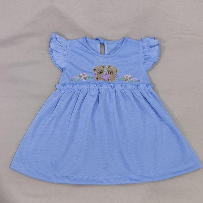 Gambar [HBC-006] DRESS BAYI PEREMPUAN KAOS / BAJU BAYI BERUANG - Biru Muda dari Happy bear collection undefined Tokopedia