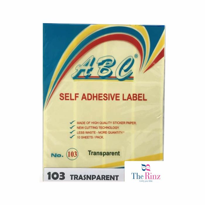 Gambar stiker label ABC No 103 (self adhesive label) / label undangan - transparan dari momkids_rinz undefined Tokopedia