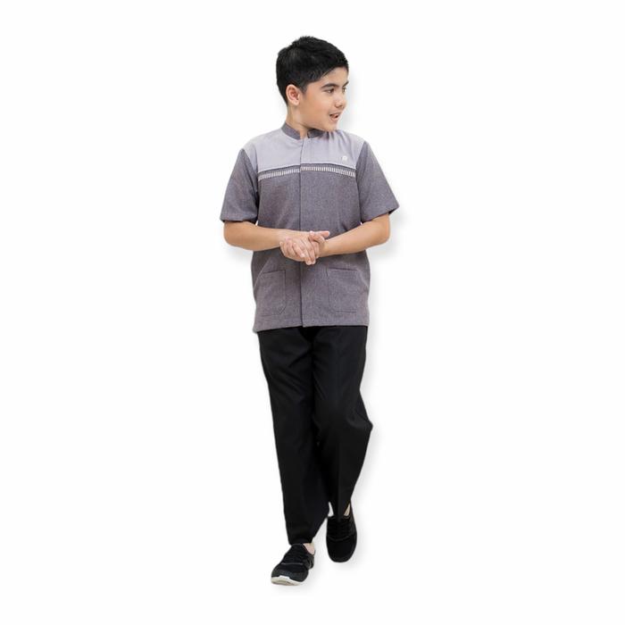 Gambar Setelan Baju Koko Anak Laki Laki Lengan Pendek Umur 6 - 12 Tahun - iron, umur 12 dari Alfathonah Store undefined Tokopedia