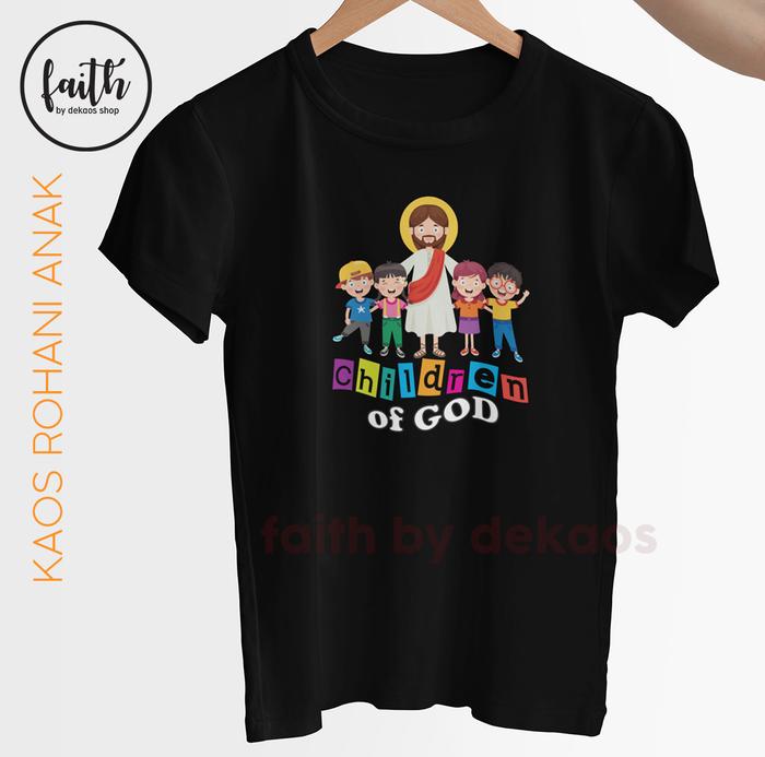 Gambar KAOS ROHANI KRISTEN ANAK / BAJU ROHANI KRISTEN ANAK / DEKAOS 1134KID - Hitam, 3 dari Dekaosshop undefined Tokopedia