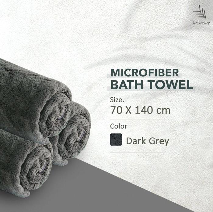 Gambar Bath Towel Microfiber Soft LipLapLap Korean - Dark Grey dari Chin's Home App undefined Tokopedia