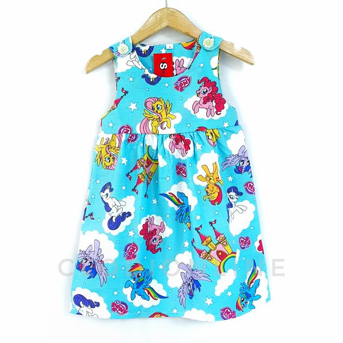 Gambar baju dress anak 1 2 3 tahun dress katun jepang anak perempuan 11 - Biru Unicorn, size2 1 thn dari CLODI ONLINE undefined Tokopedia