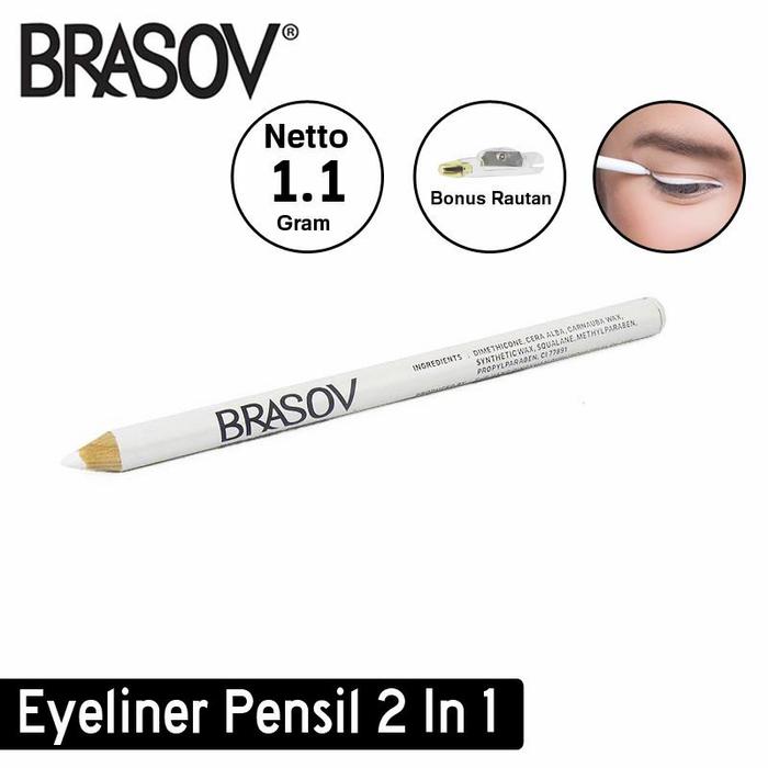 Gambar BRASOV Eyeliner Pencil | Hitam | Putih | Silver - Hitam dari Rose Kosmetik undefined 4 Tokopedia