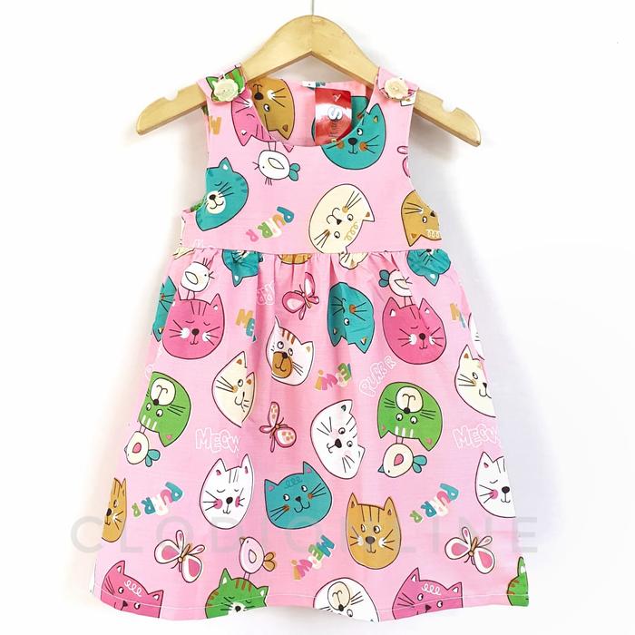 Gambar baju dress anak 1 2 3 tahun dress katun jepang anak perempuan 11 - Pink Cat, size4 3thn dari CLODI ONLINE undefined Tokopedia