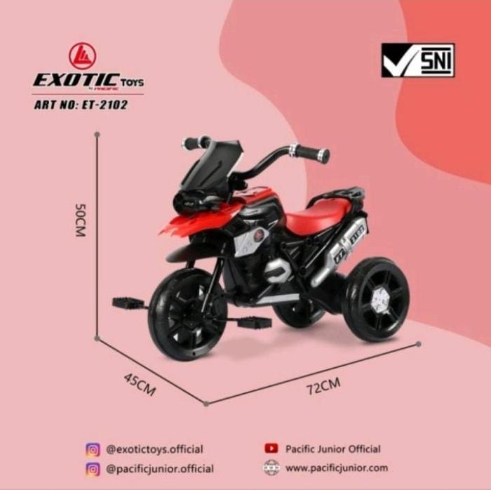 Gambar Motor Anak Roda Tiga Model Terbaru Murah Sepeda Roda Tiga Gowes Exotic - Merah dari Mois Toys undefined Tokopedia