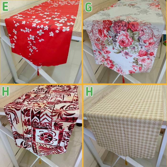 Gambar Table Runner / Taplak Meja Panjang Tamu Motif Modern 35X150, 35X180Cm - Motif E,F,G,H, 35 X 150 dari Effortt undefined Tokopedia