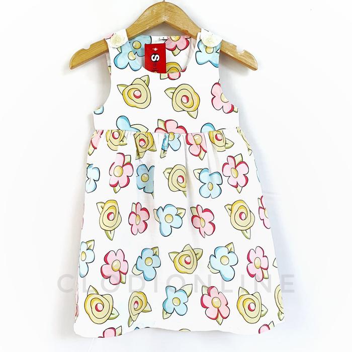Gambar baju dress anak 1 2 3 tahun dress katun jepang anak perempuan 11 - Putih rose, size2 1 thn dari CLODI ONLINE undefined Tokopedia