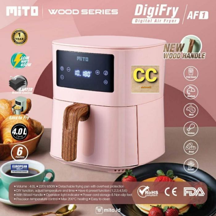 Gambar MITO Dgital Air Fryer AF1 4 Liter Menggoreng Tanpa Minyak AF 1 4L Low Watt AF-1 - Merah Muda dari Elmart Depo.Elektronik undefined Tokopedia