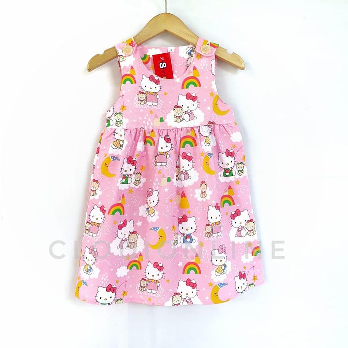 Gambar baju dress anak 1 2 3 tahun dress katun jepang anak perempuan 11 - Pink Kitty, size2 1 thn dari CLODI ONLINE undefined Tokopedia