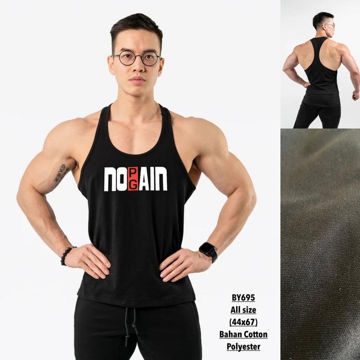 Gambar Singlet Gym Fitness Olahraga Pria Murah Nyaman Cotton Polyester - BY695 dari G&amp;A Sportswear undefined Tokopedia