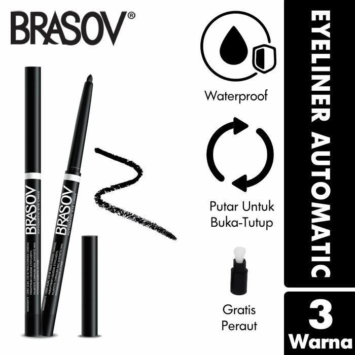 Gambar BRASOV Automatic Eye Liner Waterproof | Hitam, Putih, Silver - Silver dari Rose Kosmetik undefined 5 Tokopedia