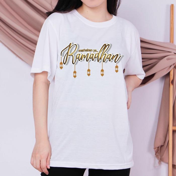 Gambar 35 Kaos Distro Pria / cewek /Baju Oblong Lebaran Ramadhan / Idul Fitri - Putih, L dari SEHAT UTAMA SAKTI undefined Tokopedia