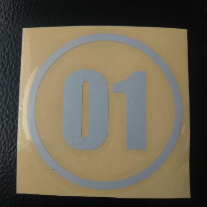 Gambar STIKER ANGKA BULAT UK DIAMETER 10 CM BAHAN REVLEKTIVE - WHITE dari Axel Design undefined Tokopedia