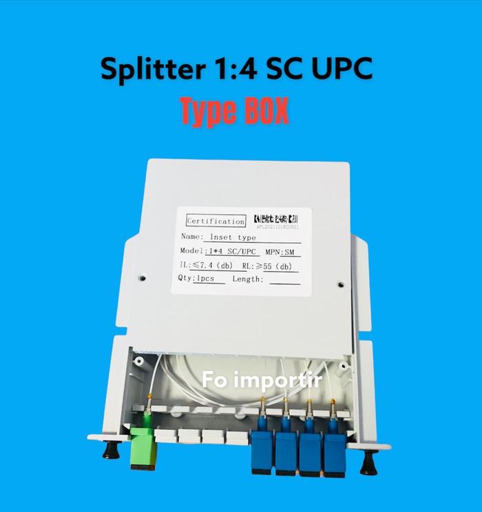 Jual PLC SPLITTER 1:4 BOX SC UPC pasif 1x4 sc upc kotak fiber optic fo ...