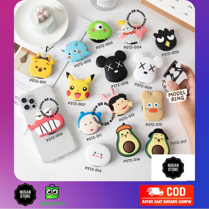 Jual PopSocket 3D Cartoon 001 Pop Socket Griptok Polos Phone Grip