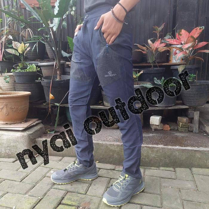 Gambar celana promo quick dry begonia original celana panjang camping hiking - navy kombinasi, S dari Nyai Outdoor undefined Tokopedia