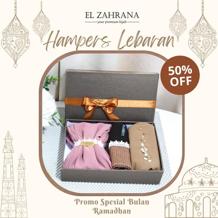 Gambar Hampers Ramadhan Kado Hadiah Lebaran - Parsel Hijab Set Box Paket 3 - Hardbox dari El Zahrana Kab. Gresik Tokopedia