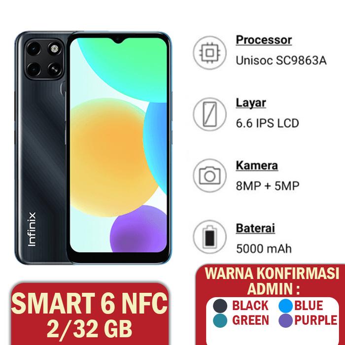 Gambar Infinix Smart 6 2/32 / NFC 2/32 GB | Smart 6 3/64 GB Grs Resmi Infinix - NFC 2/32 Mix dari SINERGICELL ID undefined Tokopedia