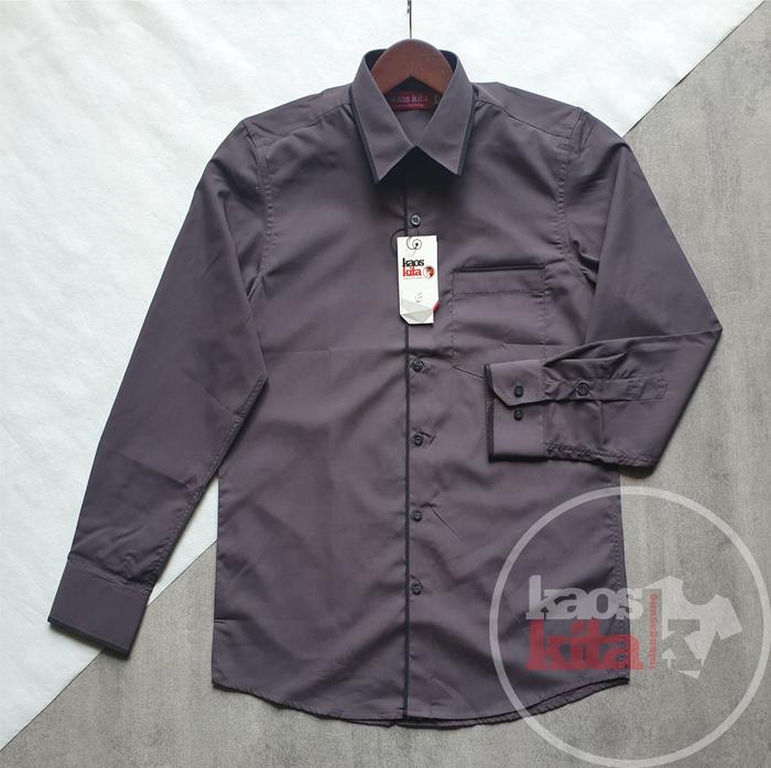 Gambar Kemeja Polos Panjang / Hem Polos Panjang / Kemeja Kerja B - GREY, XXL dari kaoskita tulungagung undefined Tokopedia