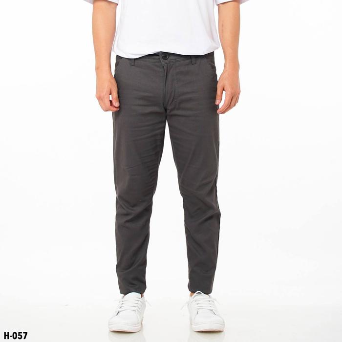 Gambar Celana Chino Panjang Slim Fit | Celana Chino Dark Grey - 29 dari Iqi clothing undefined Tokopedia