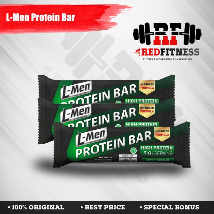 Gambar L-Men Protein Bar Crunchy Chocolate 1 Sachet / LMen Healthy Snack dari RedFitness undefined Tokopedia