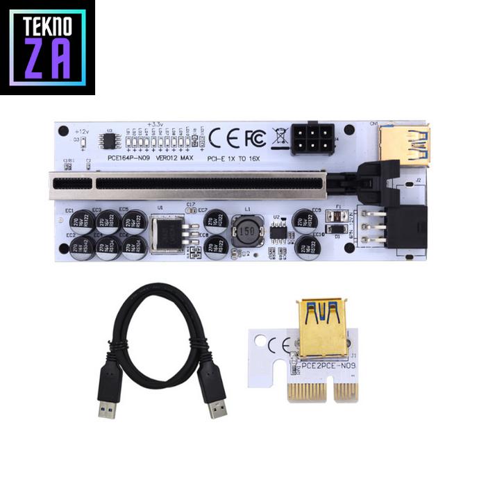 10x Gpu Riser Jual PCIe Riser 10 Capasitor VER012 MAX Mining VGA GPU USB RTX RX ...