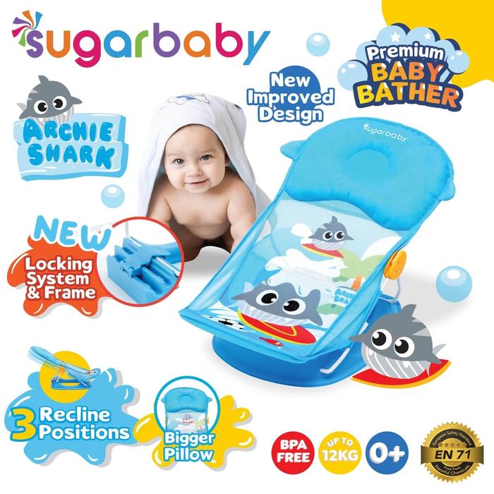 Gambar Sugar Baby Deluxe Baby Bather Kursi Mandi Bayi Perlengkapan Mandi Bayi - Blue Shark dari Welcome Baby Shop undefined Tokopedia
