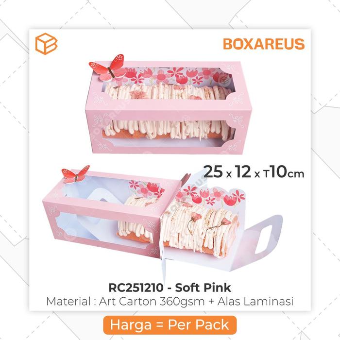 Gambar Box Roll Cake Dus Bolu Gulung Packaging Kue | RC251210 PASTEL - Soft Pink dari Box Are Us undefined Tokopedia