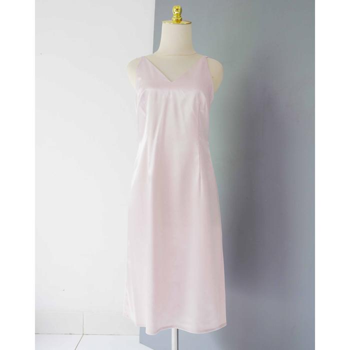Jual Midi V Satin Slip Dress, Rose - XS 