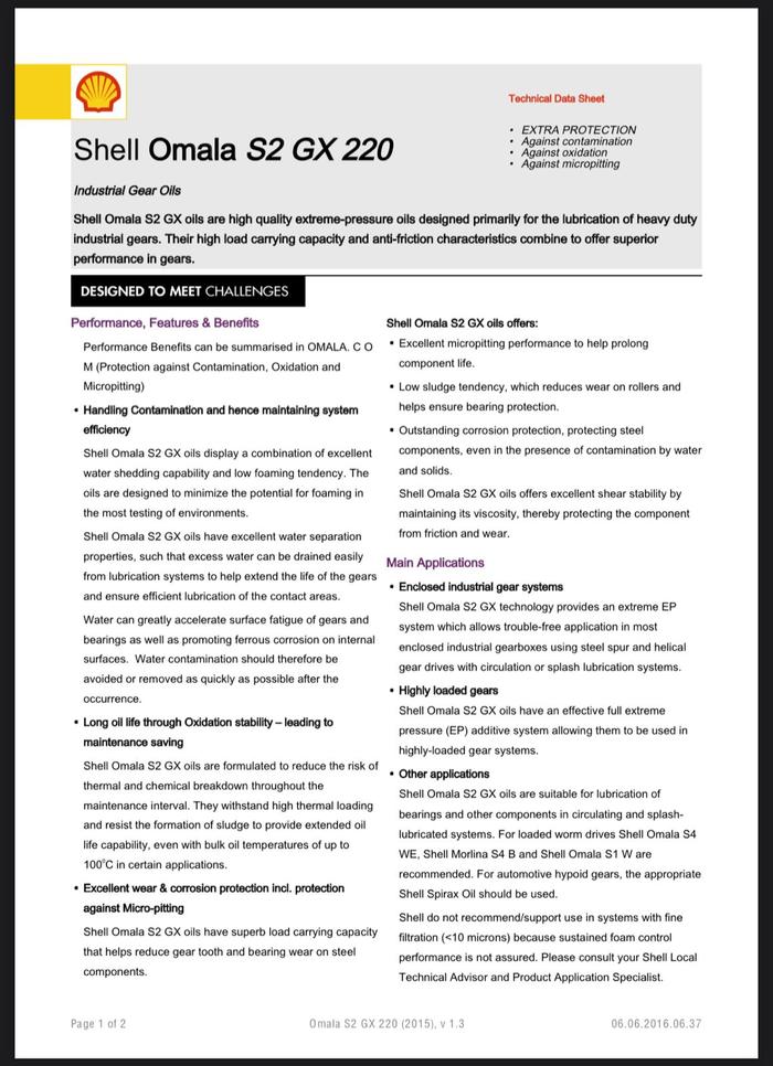 Gpcdoc Gtds Shell Omala S4 GX 220 (En) Tds PDF Bearing, 44% OFF