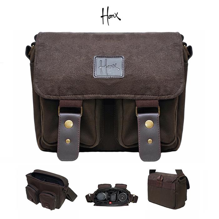 Gambar HONX 008 - Tas kamera laptop selempang sling bag mirrorless dslr ipad - 008 BROWN dari Honx Store undefined Tokopedia