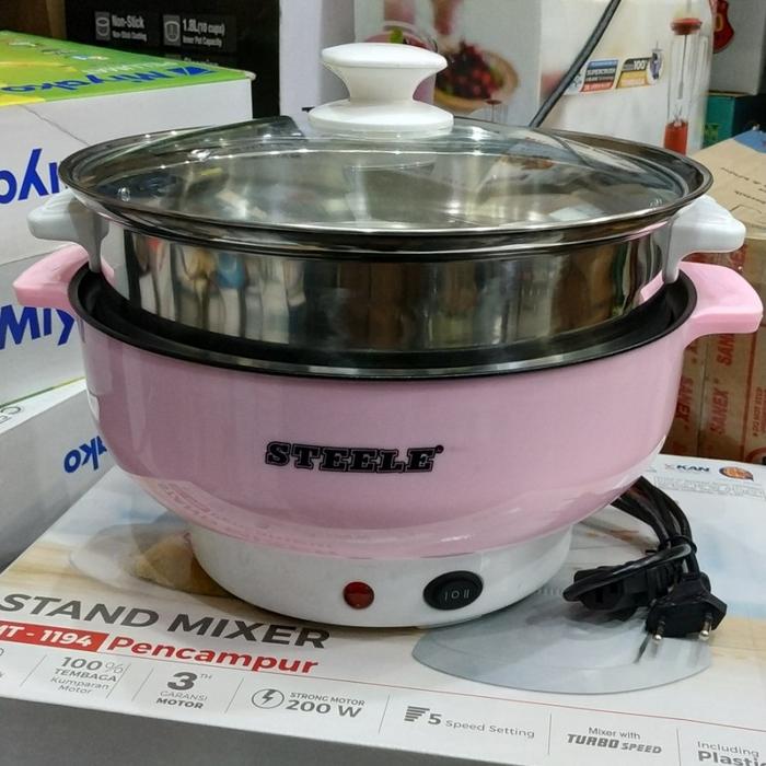 Gambar PANCI LISTRIK MULTIFUNGSI SERBAGUNA 26 CM KAPASITAS 3,5 LITER - 26 CM dari luckylarisdonk undefined Tokopedia