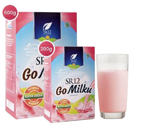 Gambar NEW VARIAN ! GO MILKU STRAWBERRY SR12 / SUSU KAMBING ETAWA MURNI BPOM - 200GR dari SKINCARE & HERBAL undefined Tokopedia