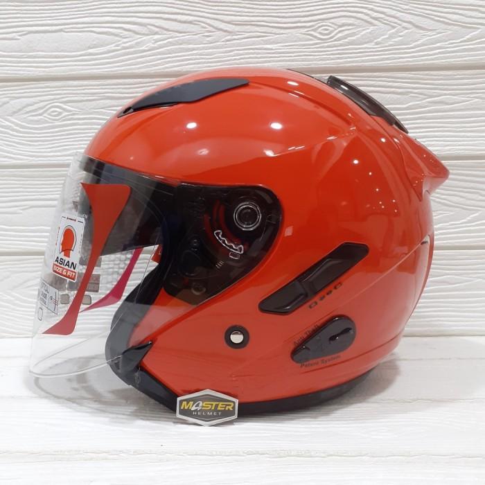 Gambar HELM KYT GALAXY FLAT R SOLID GUNMETAL DOUBLE VISOR HALF FACE - FIRE RED, L dari MH Shop. undefined Tokopedia