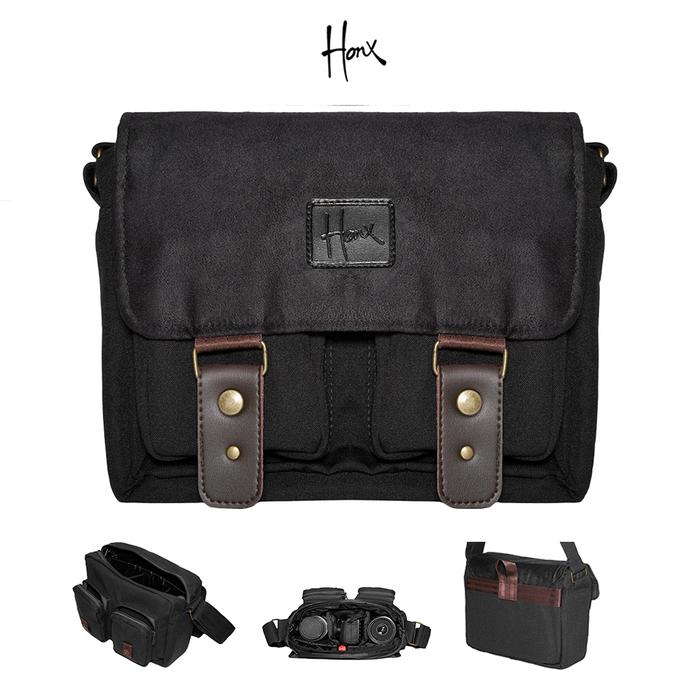 Gambar HONX 008 - Tas kamera laptop selempang sling bag mirrorless dslr ipad - 008 BLACK dari Honx Store undefined Tokopedia