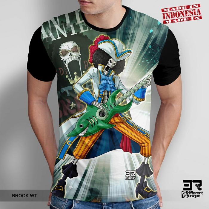 Gambar KAOS BAJU TSHIRT PRIA DISTRO ONE PIECE BROOK WT ANIME JEPANG KATUN - XS dari Fashion &amp; Healty Store undefined 5 Tokopedia