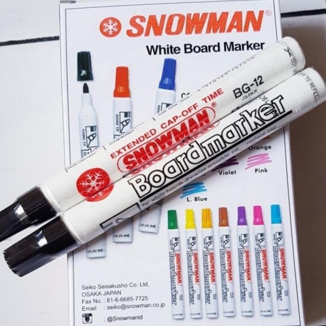 Gambar Spidol whiteboard SN0WMAN BG 12 Hitam/Biru/Merah/Hijau - Biru dari MANDAUPRIMA undefined Tokopedia