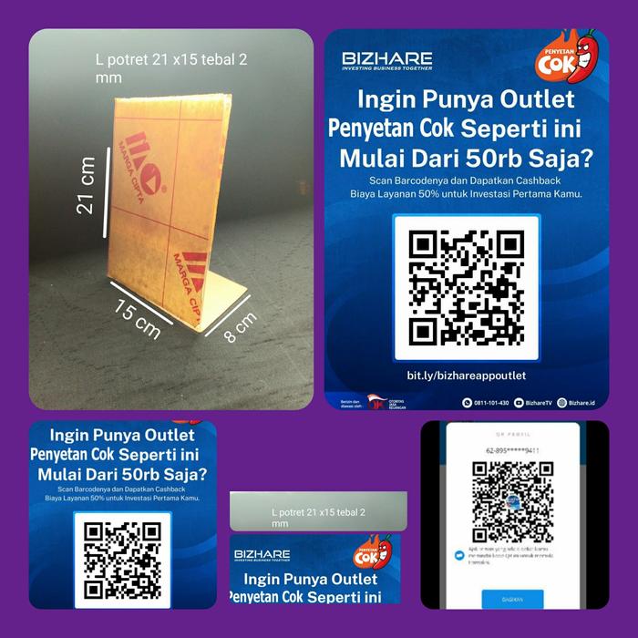 Gambar akrilik custom brosur/barcode A5 type L uk 21 x 15 cm dari Nastasya Acrylik undefined Tokopedia
